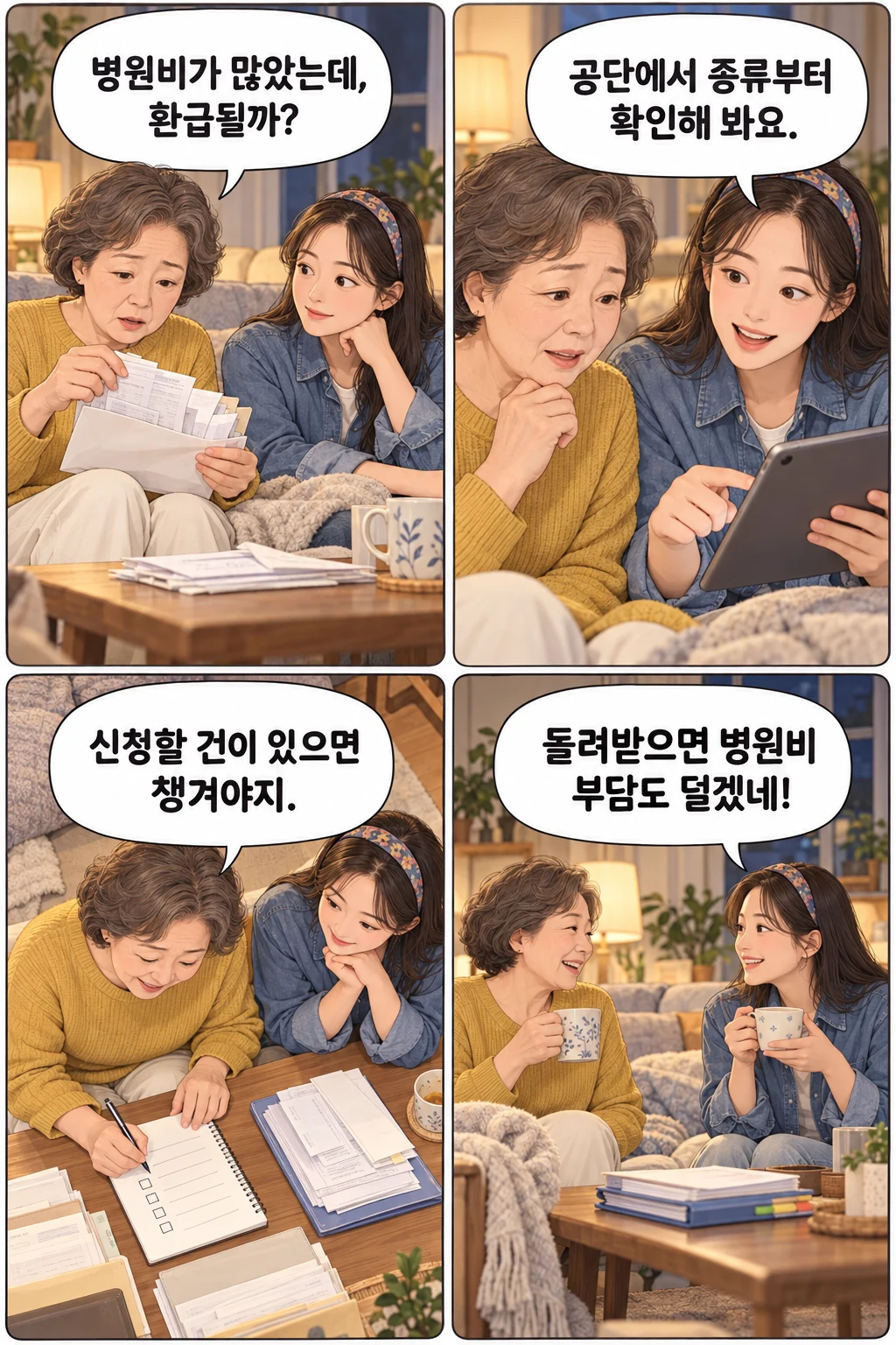병원비 영수증 앞에서 나눈 대화